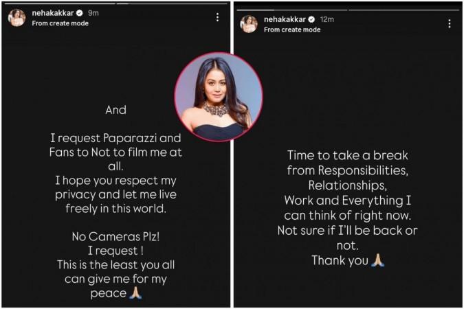 'Not sure if I'll be back': Neha Kakkar announces break from responsibilities and relationships, deletes note; fans call it PR gimmick