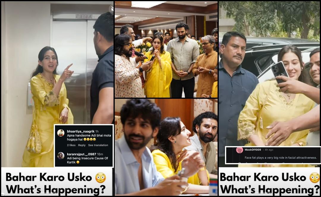 Exes Kartik Aaryan and Sara Ali Khan avoid each other, she gets close to Aditya Roy Kapur during puja brunch, netizens fat shame Aditya brutally
