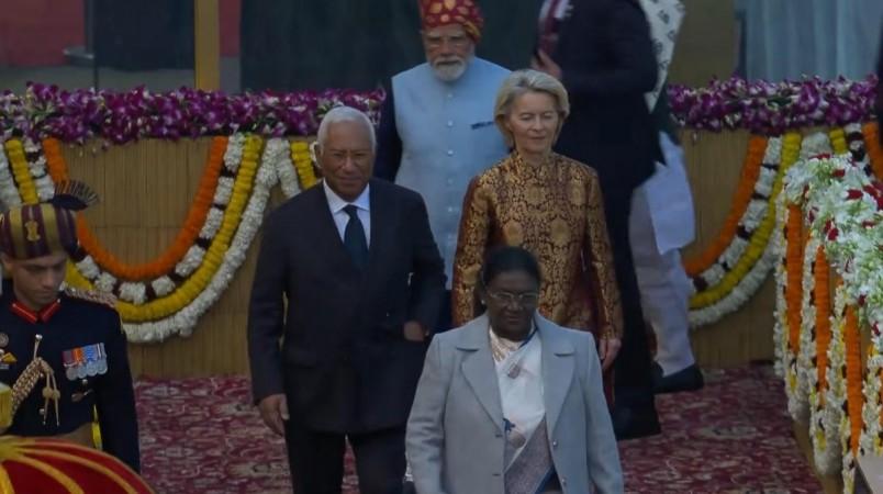 R-Day: Prez Murmu, Chief Guests Antonio Costa, Ursula von der Leyen receive warm welcome at Karavya Path