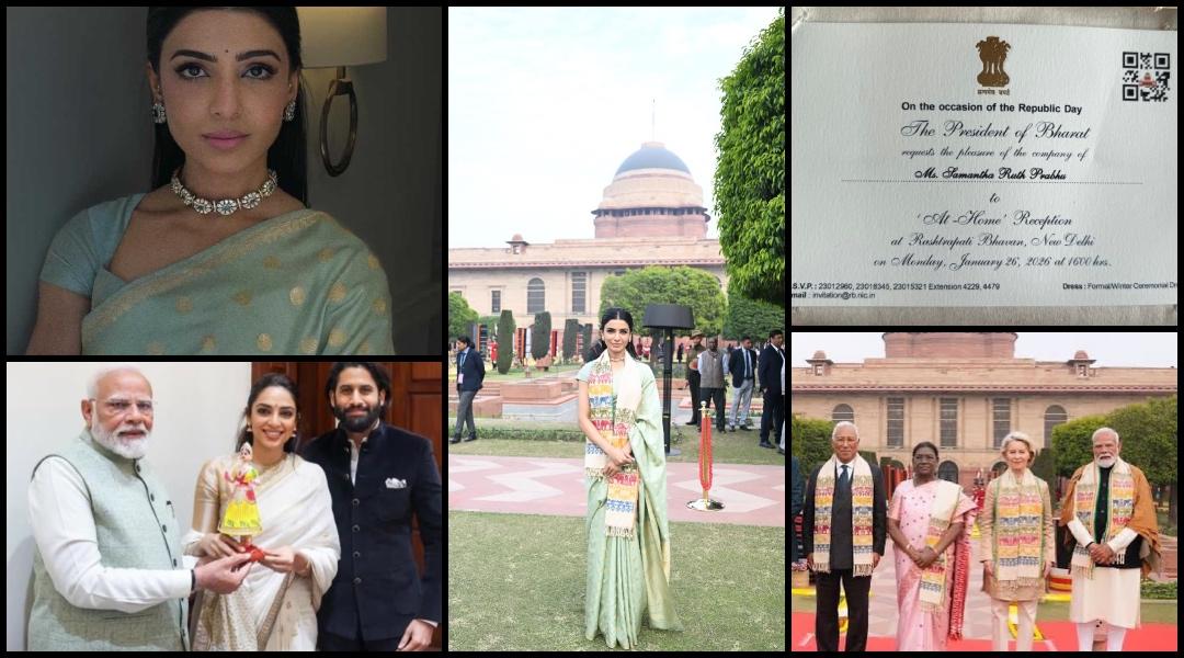 Samantha Ruth Prabhu graces Republic Day reception at Rashtrapati Bhavan with PM Modi, hosted by President Droupadi Murmu; fans say 'Sobhita did it way before'