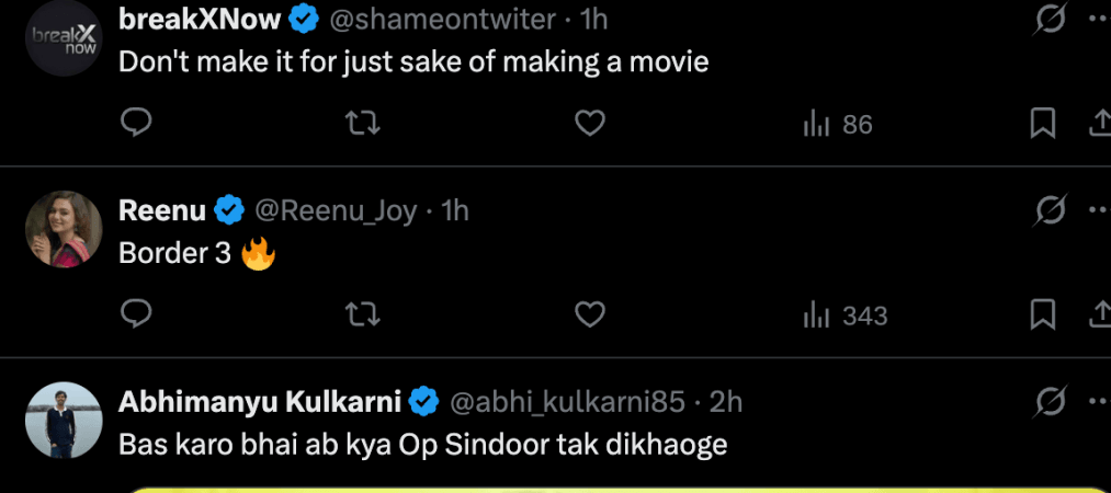 Border 3 was announced after success of Sunny Deol's Border 2; fans say 'don't overkill,' many ask, 'Is it based on Operation Sindoor?' Border 3 was announced after success of Sunny Deol's Border 2; fans say 'don't overkill,' many ask, 'Is it based on Operation Sindoor?'