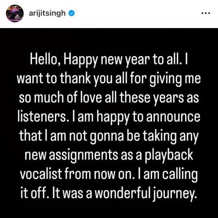 Arijit Singh retires from playback singing, days after singing for Salman Khan's Battle of Galwan; fans say 'end of an era' Arijit Singh retires from playback singing, days after singing for Salman Khan's Battle of Galwan; fans say 'end of an era'