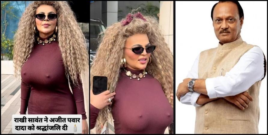 'Shameless, vulgar': Rakhi Sawant trolled for bold, body-hugging outfit while offering shraddhanjali to Ajit Pawar; actor calls deputy CM's death a conspiracy