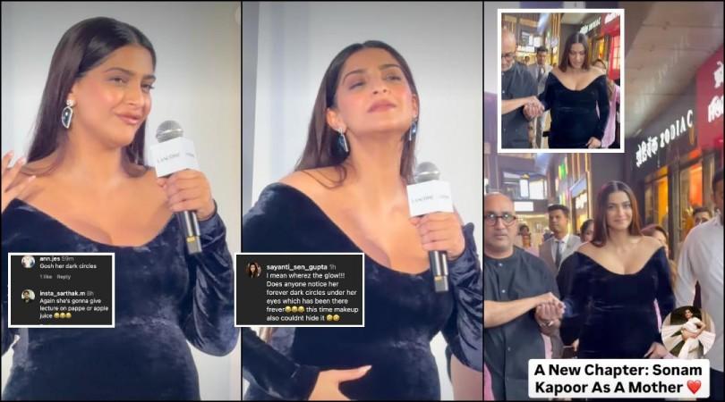 Pregnant Sonam Kapoor flaunts baby bump; holds friends' hand as she struggles to walk; trolled for 'fake' accent, fans say she looks ill as make-up couldn't hide dark circles Pregnant Sonam Kapoor flaunts baby bump; holds friends' hand as she struggles to walk; trolled for 'fake' accent, fans say she looks ill as make-up couldn't hide dark circles