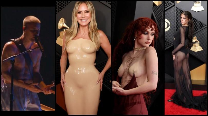 Grammys 2026 Red Carpet: Chappell Roan's racy see-through outfit, Heidi Klum goes bold in naked-style latex dress; Justin Bieber performs shirtless on stage