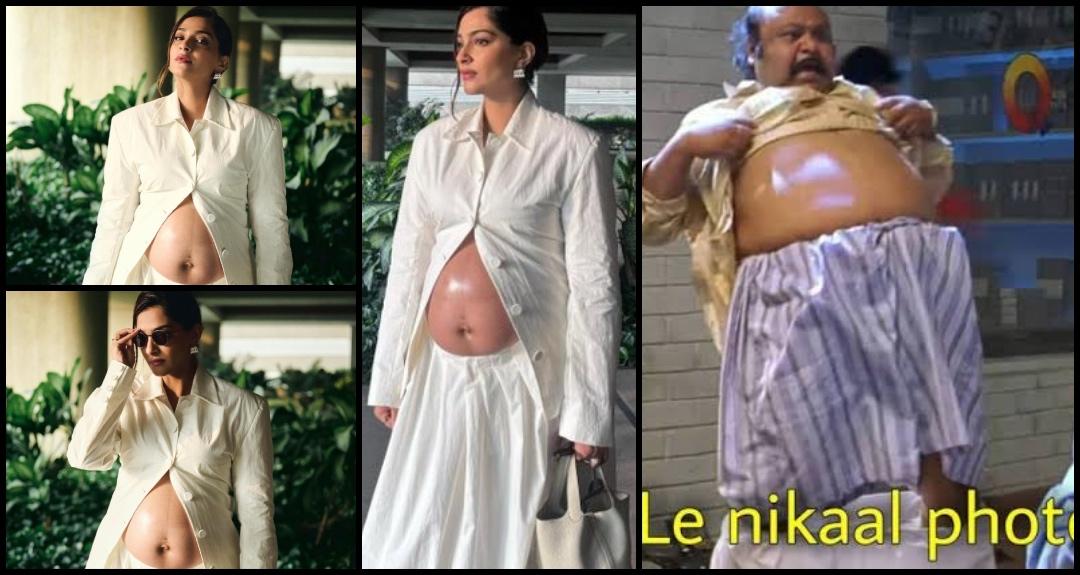 Pregnant Sonam Kapoor flaunts baby bump deliberately; fans start meme fest, call her fashion choices cringe