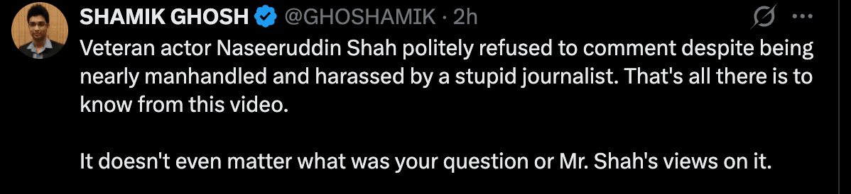 'Don't harass me': Angry Naseeruddin Shah pushes mic at airport when reporter asks about his op-ed on being disinvited from Jashn-e-Urdu event