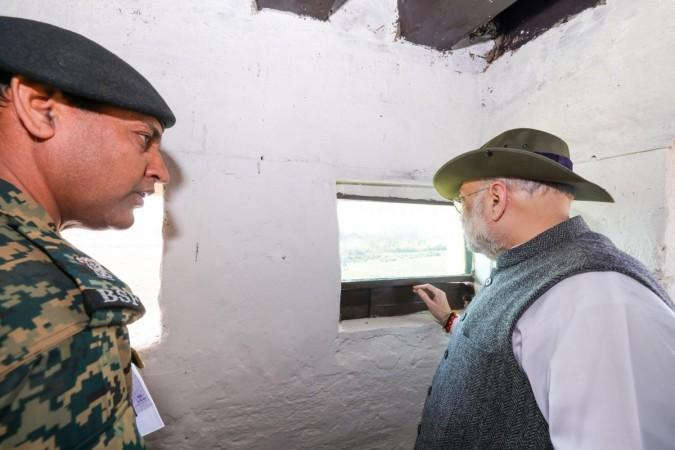 Union Home Minister Amit Shah reviewing security on International Border in Jammu