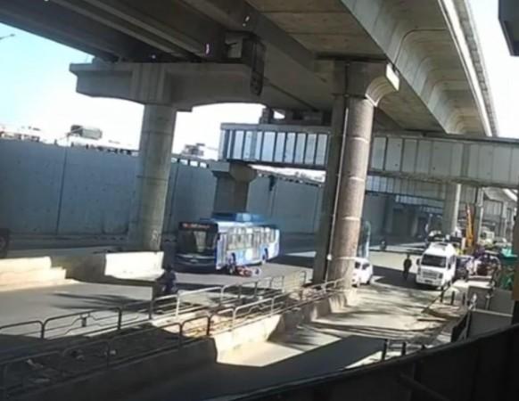 Caught on camera: BMTC bus runs over woman rider in Marathahalli