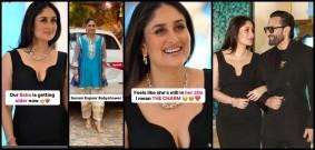 Looks old, dull: Kareena Kapoor Khan twins in black with husband Saif Ali Khan; criticised for dark blue Chanderi suit at Sonam Kapoor's baby shower