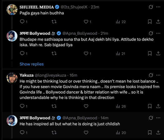 Govinda justifies wife Sunita Ahuja's extramarital affair claims, reveals Sajid Nadiadwala launched his son; fans call his remarks 'epic downfall, childish'