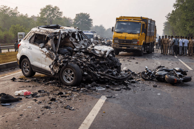 Seven killed in chain collision involving car, bike, canter on Bengaluru national highway
