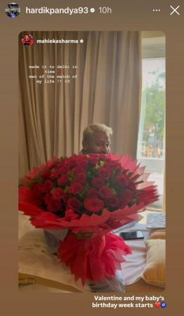 'Man of My Life!' Hardik Pandya's GF Mahieka surprises him with huge rose bouquet; fan in Virat Kohli jersey breaches security to meet Hardik Pandya post India's win