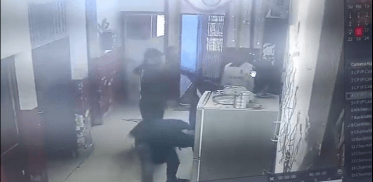 Footage of the CCTV camera showing Pak national firing with pistol before escaping from R S Pura juvenile home Juvenile home