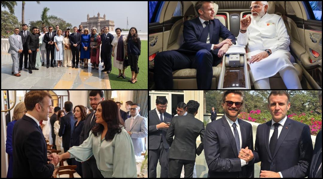 Emmanuel Macron in Mumbai: Meets B-town celebs Anil Kapoor, Manoj Bajpayee, Richa Chadha; clicks solo pictures with each