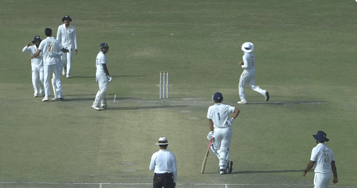 Players of J&K cricket team during Ranji Trophy semi final match with Bengal J&K team