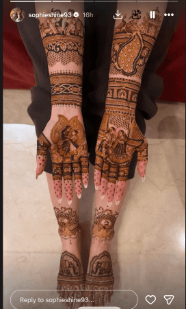 Shikhar Dhawan wedding: Sophie flaunts mehendi in tank top, glitters in golden lehenga, hugs Shikhar during sangeet ceremony Shikhar Dhawan wedding: Sophie flaunts mehendi in tank top, glitters in golden lehenga, hugs Shikhar during sangeet ceremony