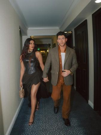 Priyanka Chopra slays in sexy thigh-high glam couture, kisses Nick Jonas as green forest jiju wears her mangalsutra as bracelet at The Bluff premiere