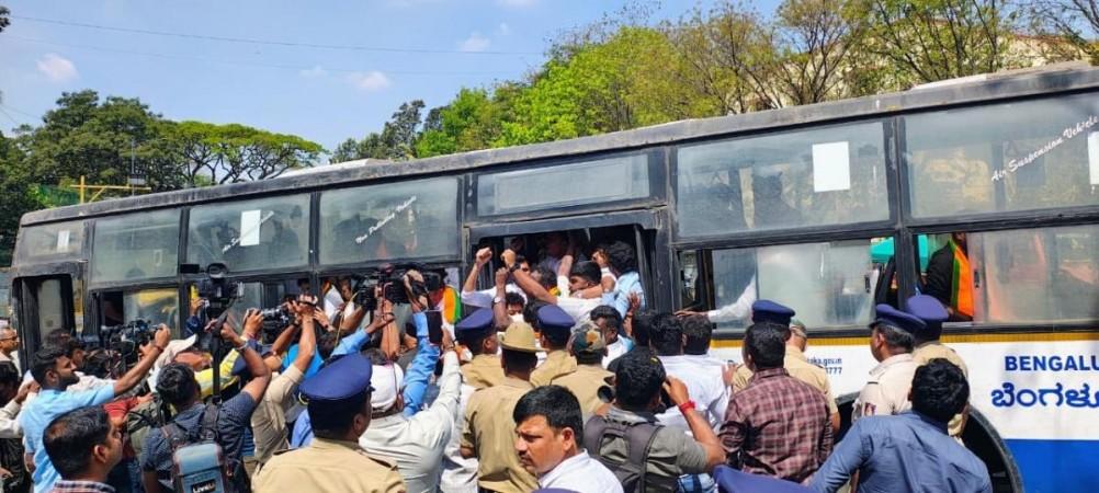 BJP Yuva Morcha State President and MLA Dheeraj Muniraj termed the Youth Congress protest