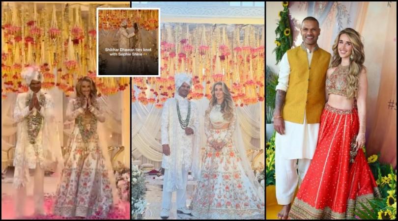 First pic out: Shikhar Dhawan weds Sophie Shine in dreamy ceremony; couple twirls in white traditional bridal wear