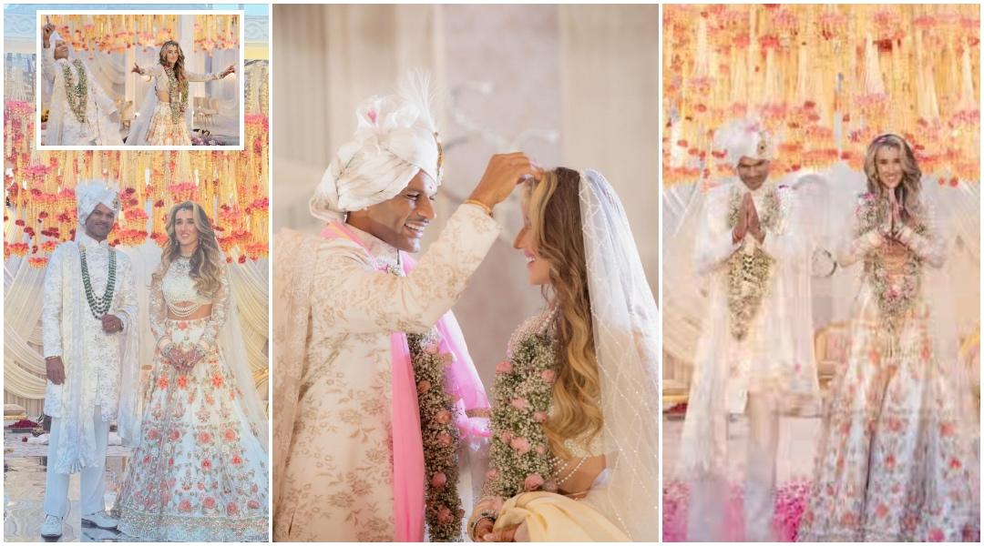 First pic out: Shikhar Dhawan weds Sophie Shine in dreamy ceremony; couple twirls in white traditional bridal wear