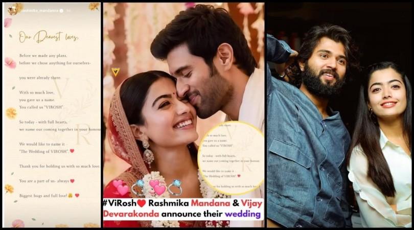 'Wedding of VIROSH': Rashmika Mandanna–Vijay Deverakonda make their relationship official ahead of wedding; pen special note for fans 'Wedding of VIROSH': Rashmika Mandanna–Vijay Deverakonda make their relationship official ahead of wedding; pen special note for fans