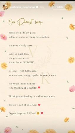 'Wedding of VIROSH': Rashmika Mandanna–Vijay Deverakonda make their relationship official ahead of wedding; pen special note for fans 'Wedding of VIROSH': Rashmika Mandanna–Vijay Deverakonda make their relationship official ahead of wedding; pen special note for fans