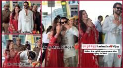 Vijay Deverakonda holds wife Rashmika Mandanna close; newlyweds walk hand-in-hand, blow flying kisses to paps as they jet off from Udaipur