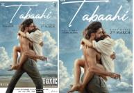 Toxic: Yash lifts Kiara Advani in his arms, smokes cigar, shirtless in first poster of Tabaahi