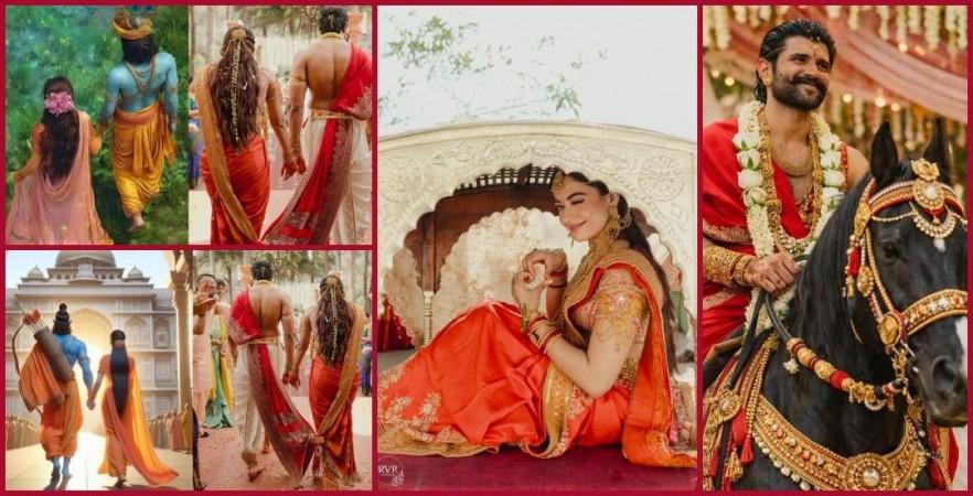 Rashmika Mandanna makes heart sign in palki; Vijay Deverakonda arrives on horse as inside Virosh's 'Periodic Era' decor wows Rashmika Mandanna makes heart sign in palki; Vijay Deverakonda arrives on horse as inside Virosh's 'Periodic Era' decor wows