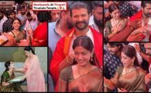 Vijay Deverakonda holds wife Rashmika Mandanna close at Tirupati darshan, treats fans to sweets; wedding reception strictly by invitation