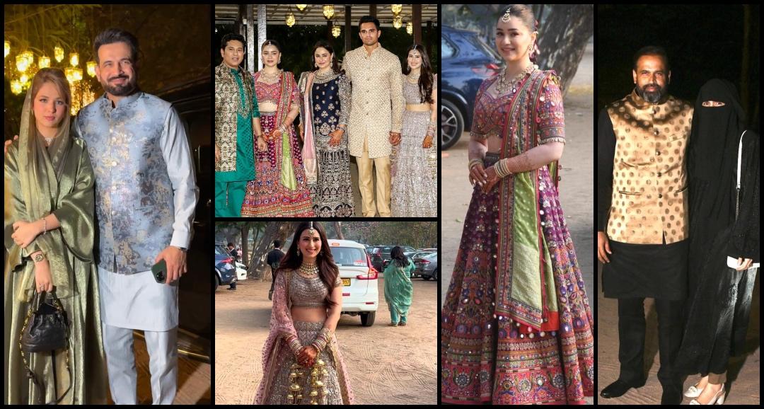 Arjun Tendulkar weds Saaniya: Sara looks regal in pink; Sachin-Anjali stun; Irfan-Yusuf Pathan, Yuvraj Singh, Harbhajan Singh, Zaheer Khan attend