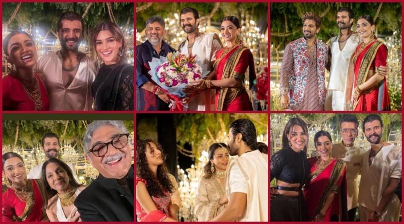 Inside photos of Rashmika - Vijay reception: DK Shivkumar, Allu Arjun, Kriti Sanon, Neena Gupta, Karan Johar attend