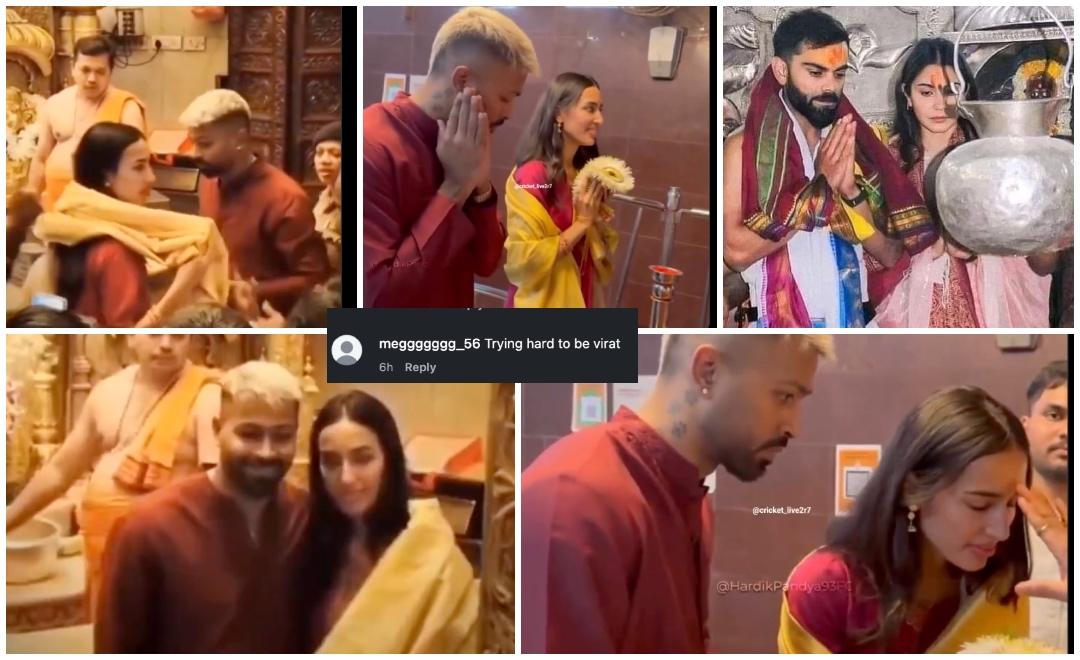 Hardik Pandya shares shawl with GF Mahieka Sharma, poses with fans at Siddhivinayak temple; fans say ' trying to be messho version of Virat-Anushka'