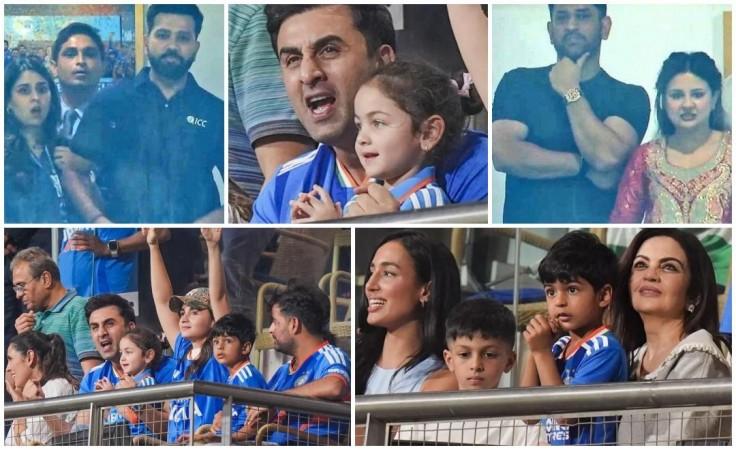 Indian Finals: Ranbir Kapoor, Alia Bhatt with daughter Raha enjoy match in India jersey; Rohit Sharma, MS Dhoni cheer for Team India