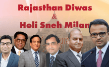 RANA New York to celebrate Rajasthan Diwas, Holi Sneh Milan on March 28; Prem Bhandari welcomes new patron members [L-R: Jugal Kishore Ladda, Dr Raj Bansal, Dr Samin Sharma, Prem Bhandari, Ashok Sancheti, Ambassador Binay Pradhan.