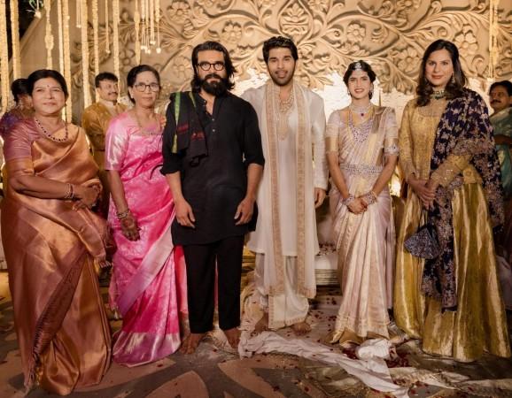 Ram Charan arrived barefoot and maintained distance from Upasana.