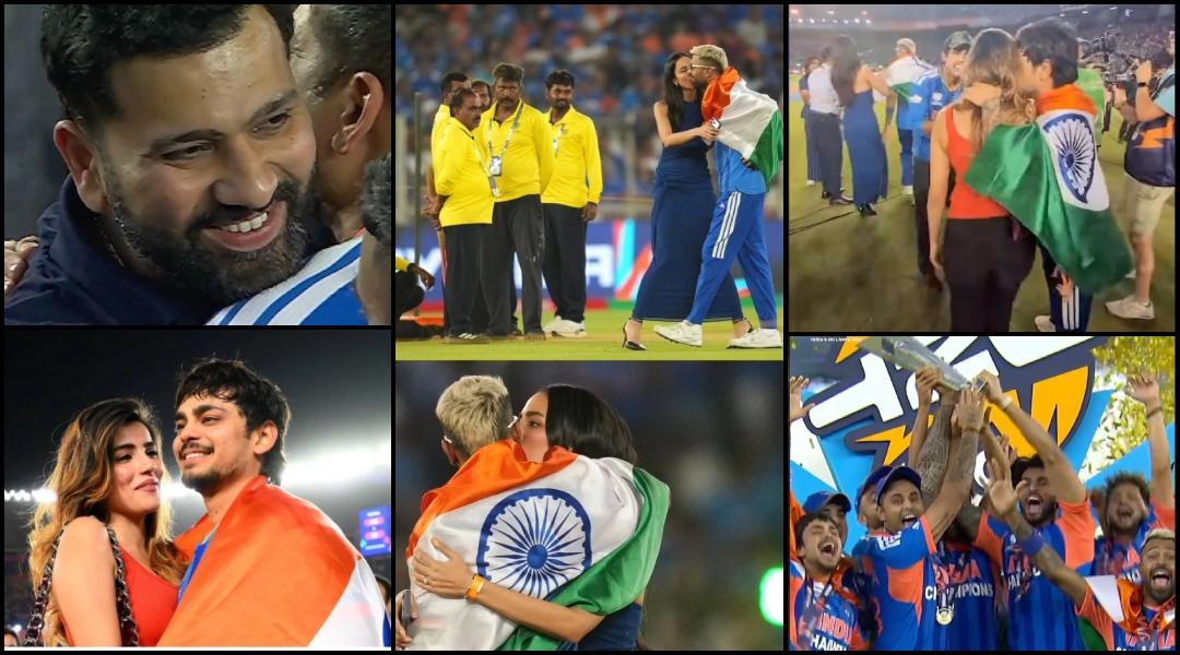 India wins WC: Hardik Pandya, GF Mahieka kiss passionately; Ishan Kishan kisses GF Aditi; SRK, PM Modi, Virat-Anushka congratulate Team India