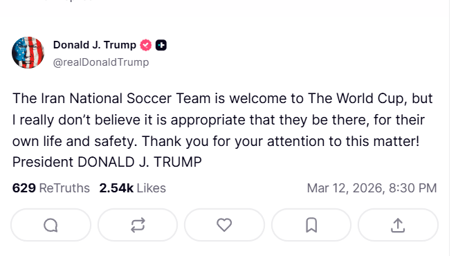 The governing body is FIFA, not any individual country: Iran fires back at Trump for suggesting it should skip WC 'for safety'