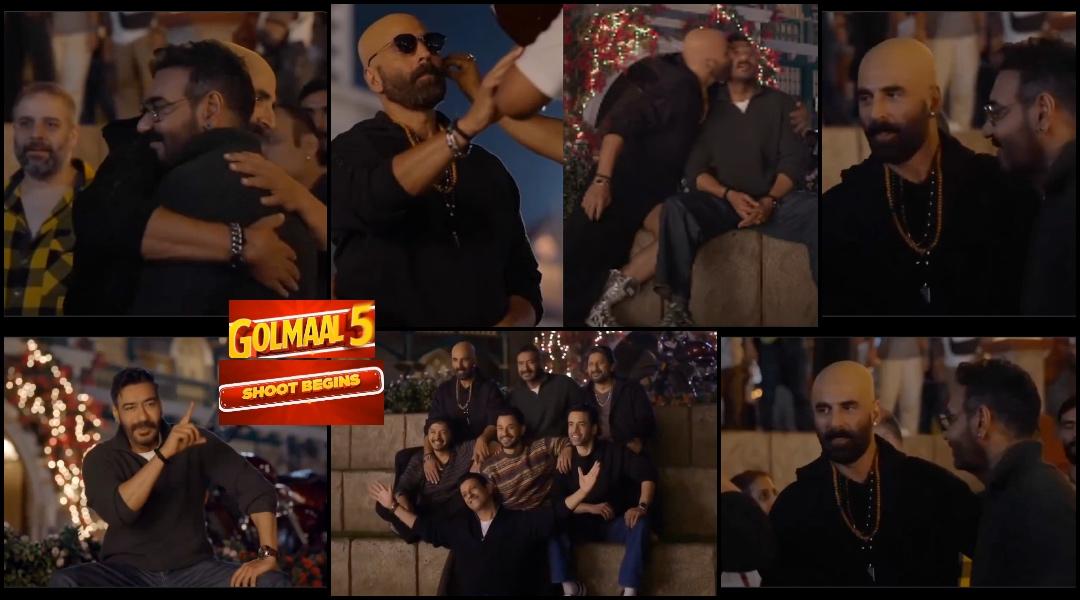 Golmaal 5: Akshay Kumar goes bald, kisses Ajay Devgn in fun BTS video as Rohit Shetty begins filming for franchise
