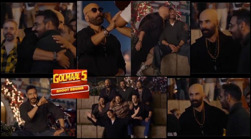 Golmaal 5: Akshay Kumar goes bald, kisses Ajay Devgn in fun BTS video as Rohit Shetty begins filming for franchise Golmaal 5: Akshay Kumar goes bald, kisses Ajay Devgn in fun BTS video as Rohit Shetty begins filming for franchise