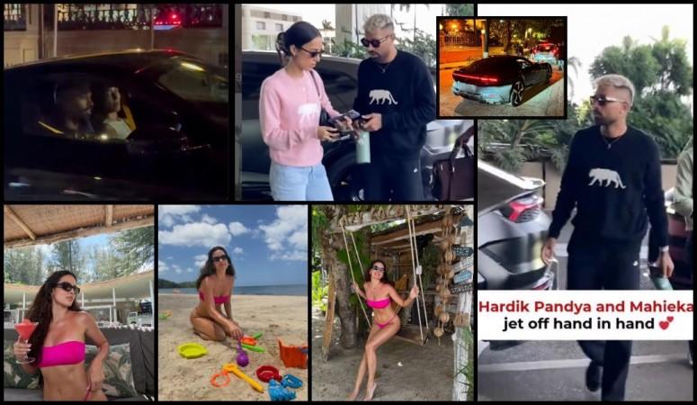 Hardik Pandya gifts gf Mahieka Sharma Ferrari 12Cilindri worth ₹12 crore; goes for long drive; ex wife natasa drops sexy pics in pink thong and brallate at pool