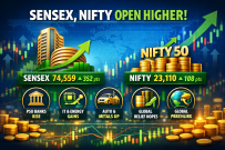 Sensex, Nifty open higher