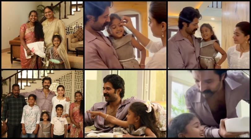 Rashmika Mandanna kisses fan; Vijay Deverakonda holds her in his arms as they host little fan at their Hyderabad home; netizens laud Virosh's gesture