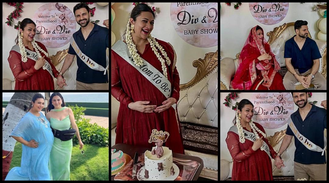 Pregnant Divyanka Tripathi flaunts baby bump, holds husband Vivek Dahiya's hand at traditional baby shower