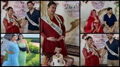 Pregnant Divyanka Tripathi flaunts baby bump, holds husband Vivek Dahiya's hand at traditional baby shower