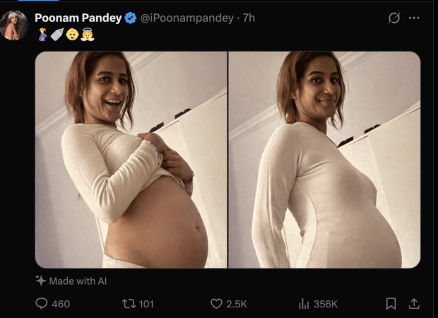 Poonam Pandey pregnant? Her baby bump pic breaks the internet; fans call it a 'cringe April Fool's prank'