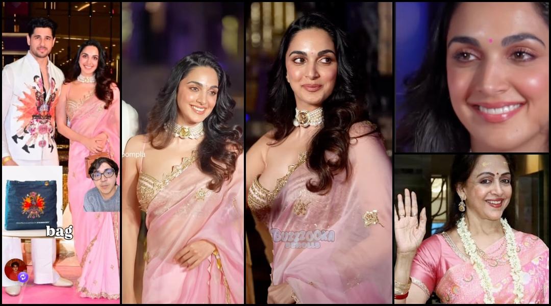 Kiara Advani wears tight bralette-style blouse, opts for Rs 2 lakh baby pink saree; poses with Sidharth Malhotra at NMACC, fans say she looks like Hema Malini