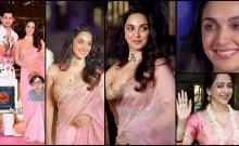 Kiara Advani wears tight bralette-style blouse, opts for Rs 2 lakh baby pink saree; poses with Sidharth Malhotra at NMACC, fans say she looks like Hema Malini