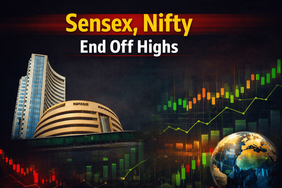 Sensex, Nifty end off highs as bank, auto stocks drag